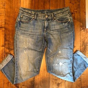 Loft cropped, distressed jeans